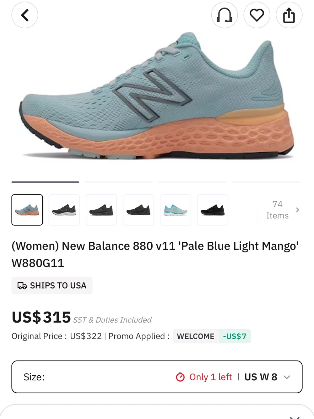 New Balance Women's Mint Green Running Sneakers with Pink Midsole